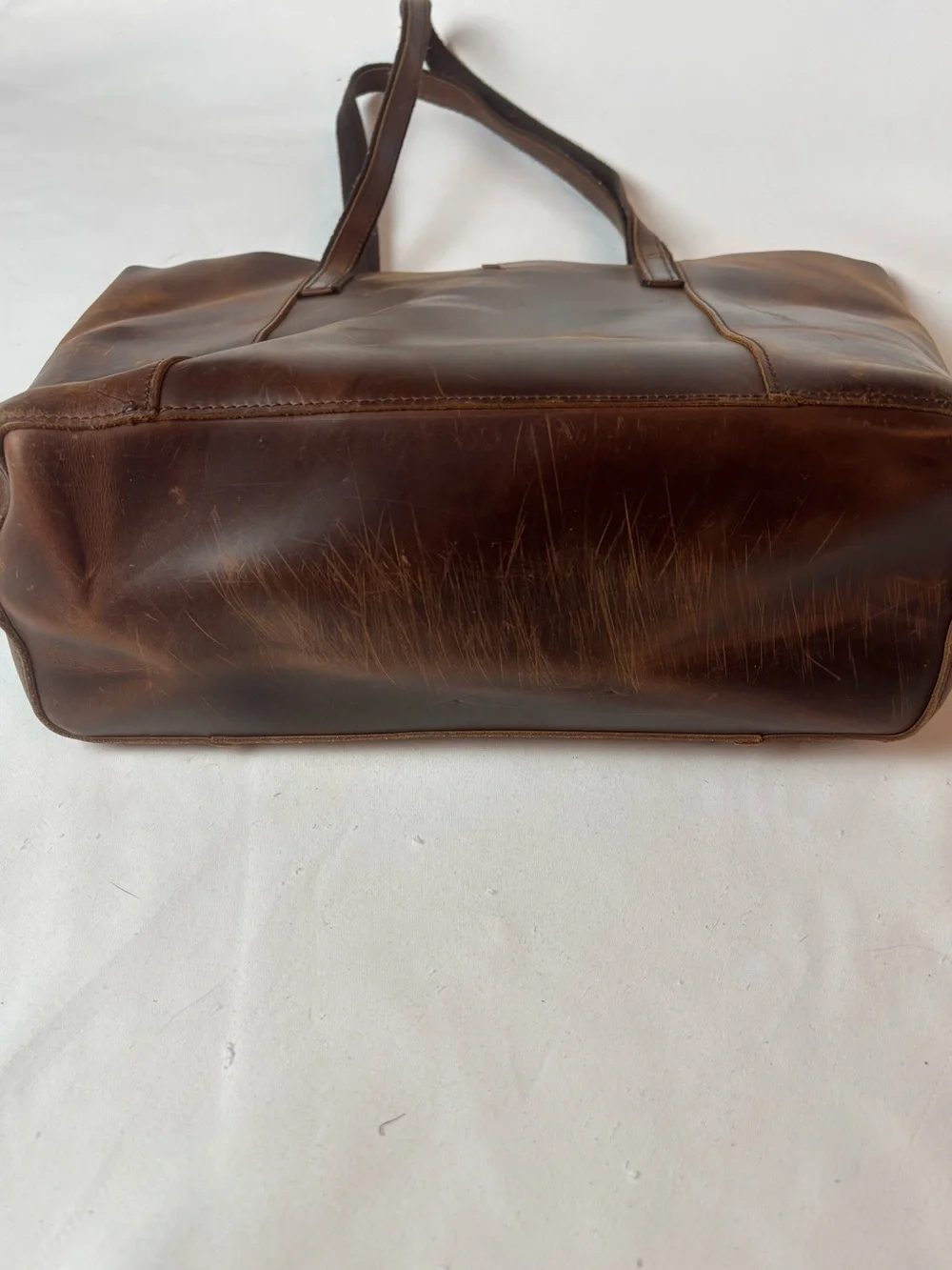 S-ZONE Distressed Leather Tote Bag & Pouch Large Work Shoulder Purse Brown